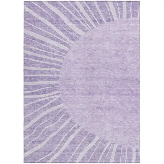 Lavender And Purple Abstract Washable Indoor Outdoor Area Rug Photo 6