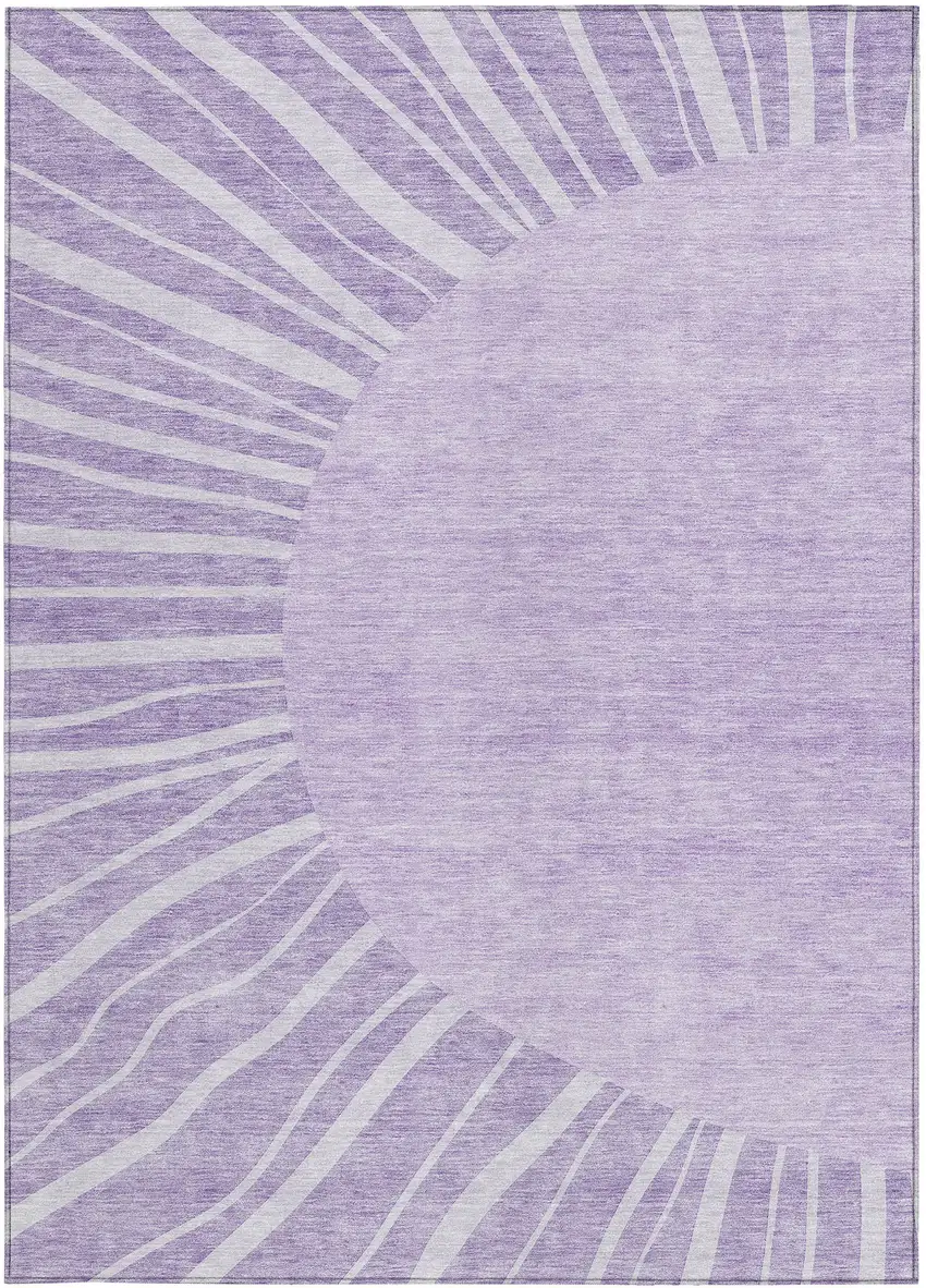 Lavender And Purple Abstract Washable Indoor Outdoor Area Rug Photo 6