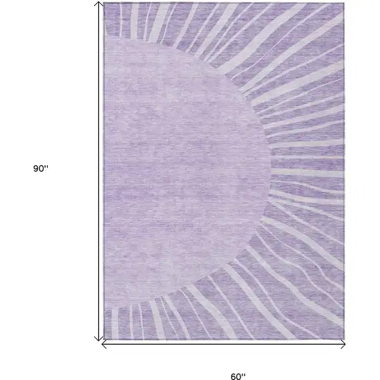 Lavender And Purple Abstract Washable Indoor Outdoor Area Rug Photo 3