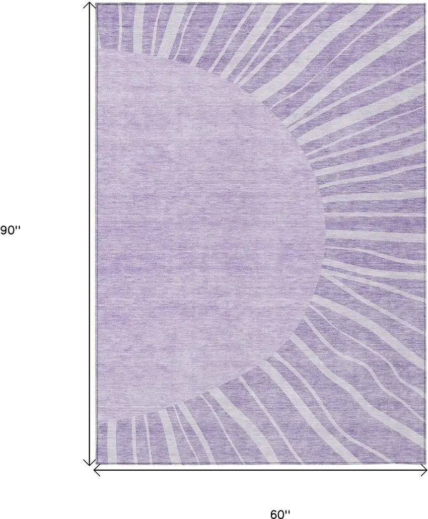 Lavender And Purple Abstract Washable Indoor Outdoor Area Rug Photo 3