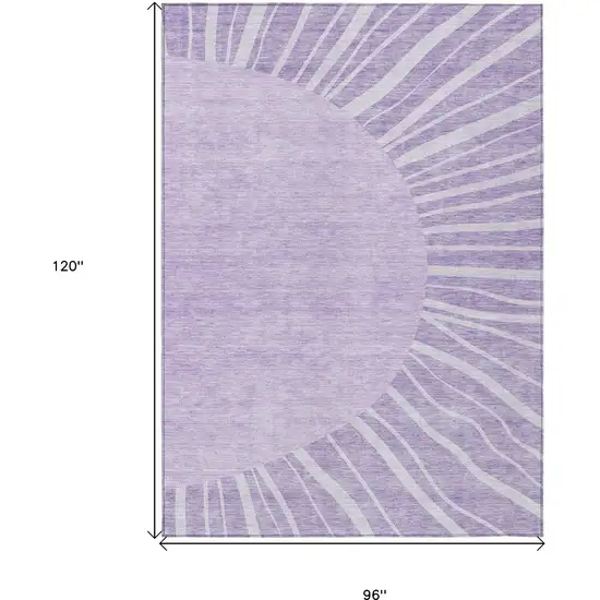 Lavender And Purple Abstract Washable Indoor Outdoor Area Rug Photo 3