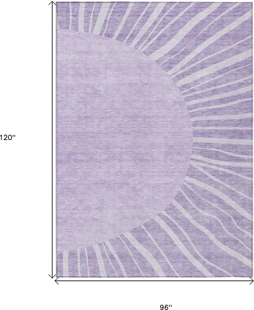 Lavender And Purple Abstract Washable Indoor Outdoor Area Rug Photo 3