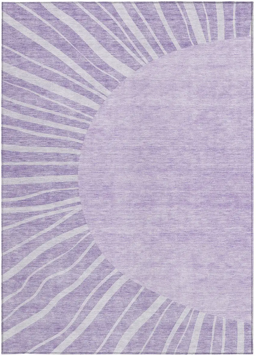 Lavender And Purple Abstract Washable Indoor Outdoor Area Rug Photo 6