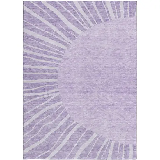 Lavender And Purple Abstract Washable Indoor Outdoor Area Rug Photo 6