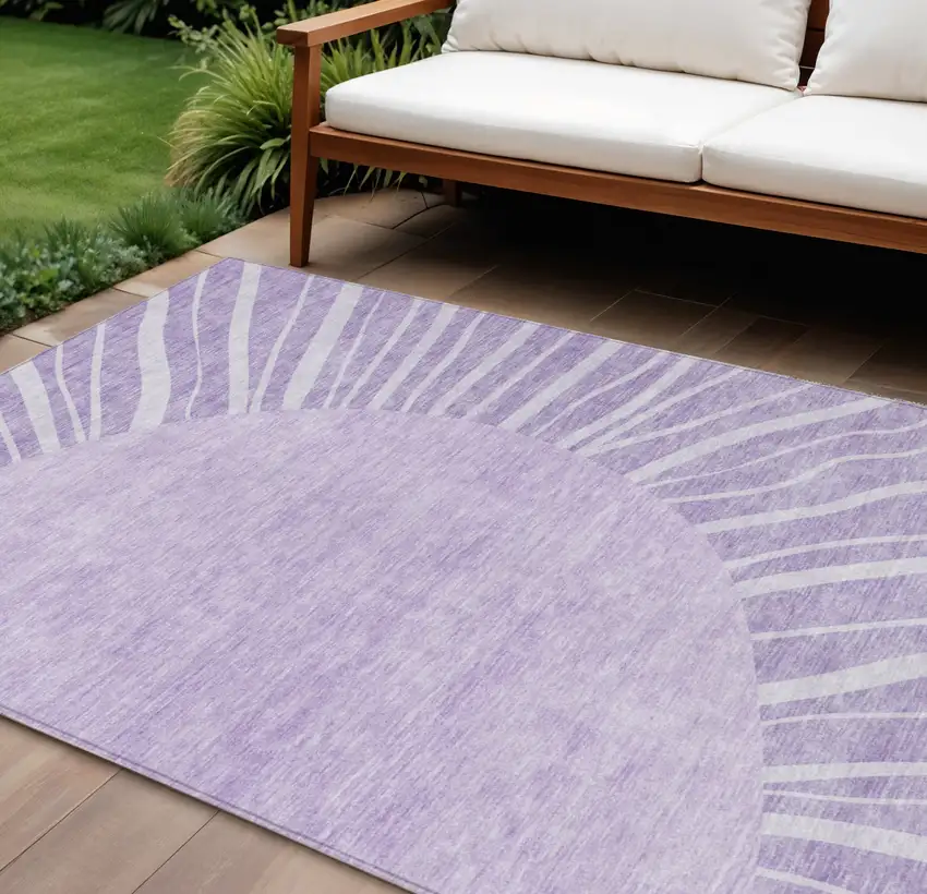 Lavender And Purple Abstract Washable Indoor Outdoor Area Rug Photo 1