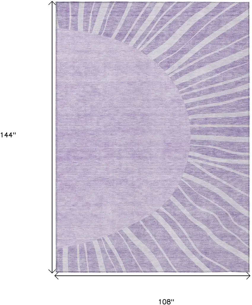 Lavender And Purple Abstract Washable Indoor Outdoor Area Rug Photo 3