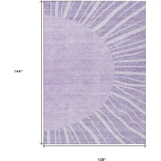 Lavender And Purple Abstract Washable Indoor Outdoor Area Rug Photo 3