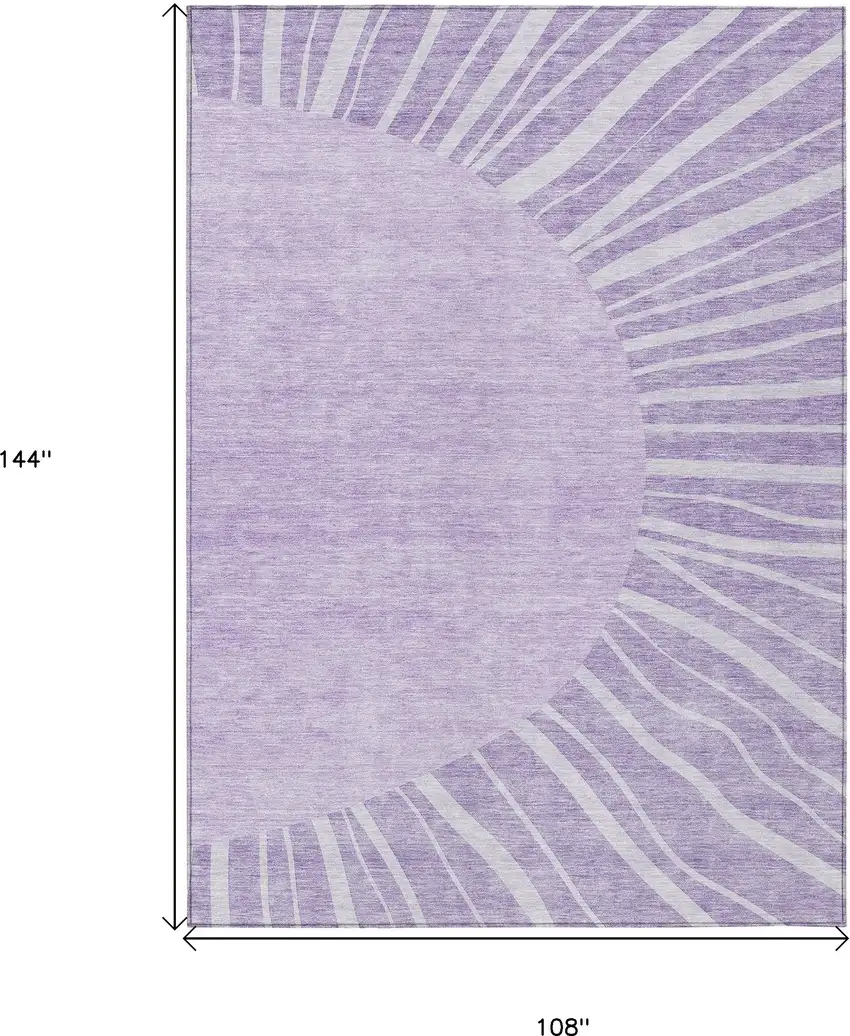 Lavender And Purple Abstract Washable Indoor Outdoor Area Rug Photo 3