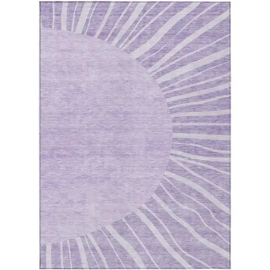 Lavender And Purple Abstract Washable Indoor Outdoor Area Rug Photo 2