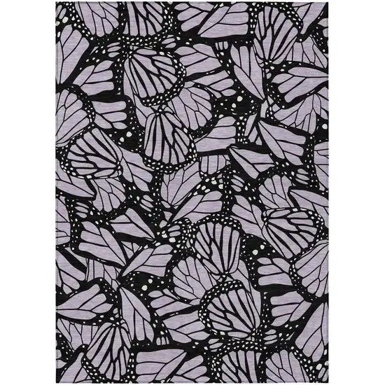 Lavender And Purple Animal Print Washable Indoor Outdoor Area Rug Photo 2
