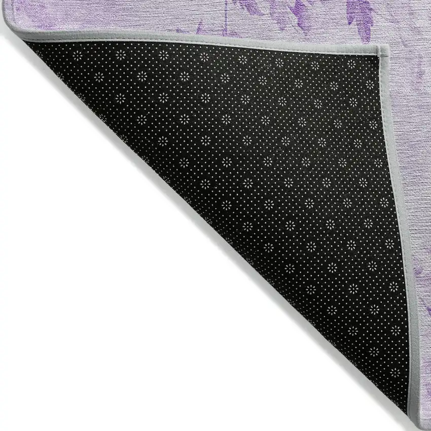Lavender And Purple Floral Washable Indoor Outdoor Area Rug Photo 2