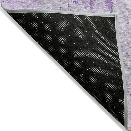 Lavender And Purple Floral Washable Indoor Outdoor Area Rug Photo 2