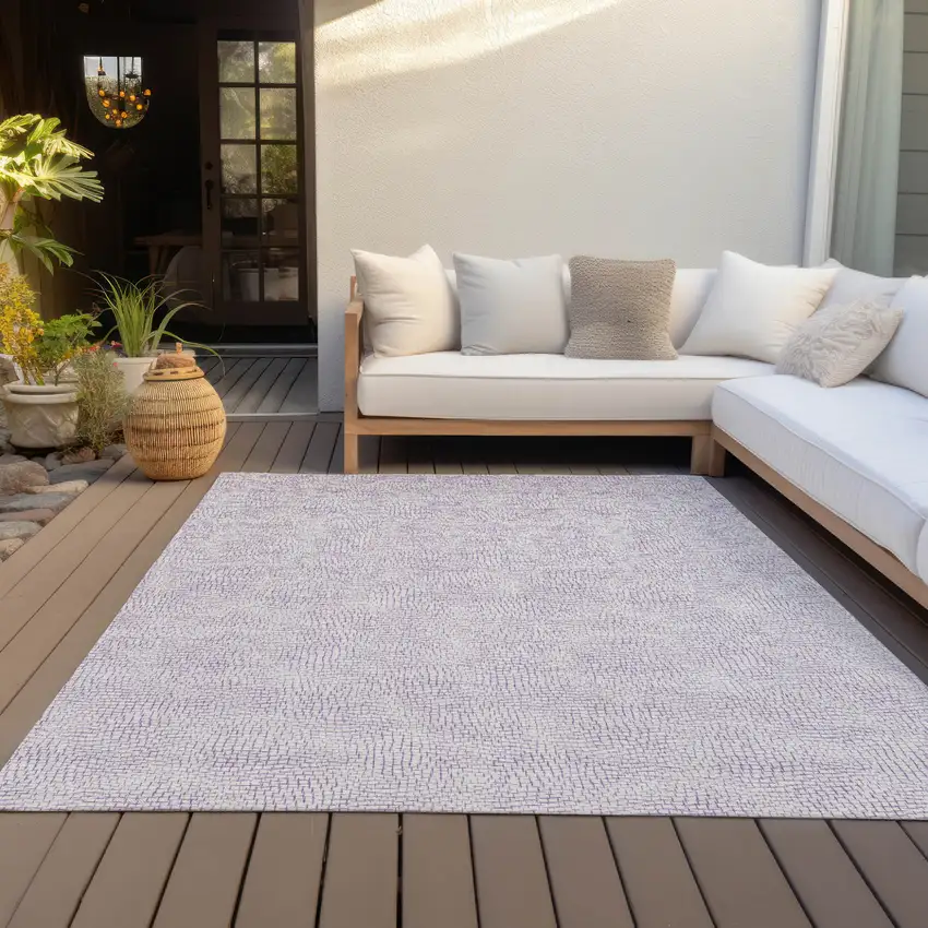 Lavender And Purple Geometric Washable Indoor Outdoor Area Rug Photo 9