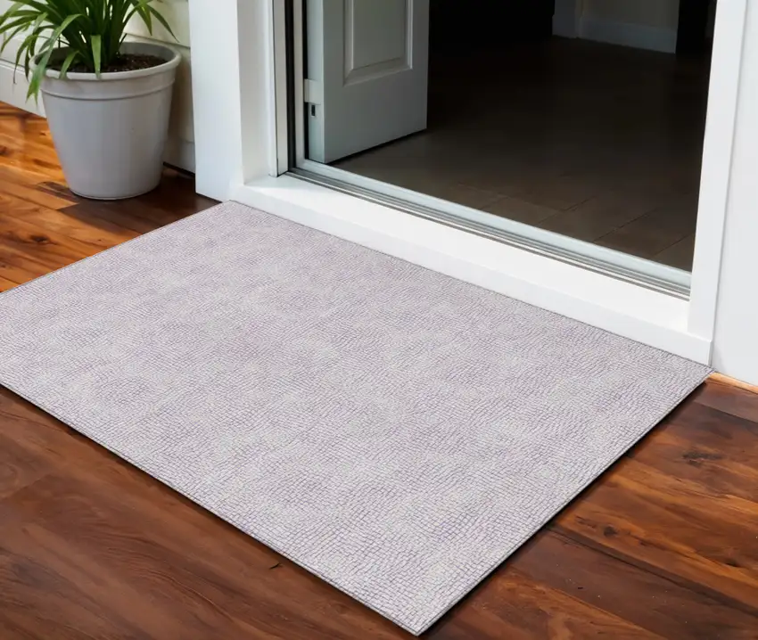 Lavender And Purple Geometric Washable Indoor Outdoor Area Rug Photo 1