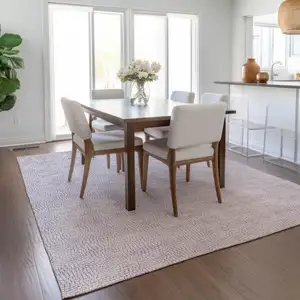 Photo of Lavender And Purple Geometric Washable Indoor Outdoor Area Rug