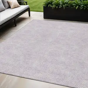 Photo of Lavender And Purple Geometric Washable Indoor Outdoor Area Rug