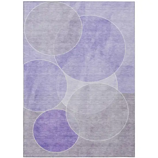 Lavender And Purple Geometric Washable Indoor Outdoor Area Rug Photo 2