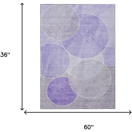 Lavender And Purple Geometric Washable Indoor Outdoor Area Rug Photo 7