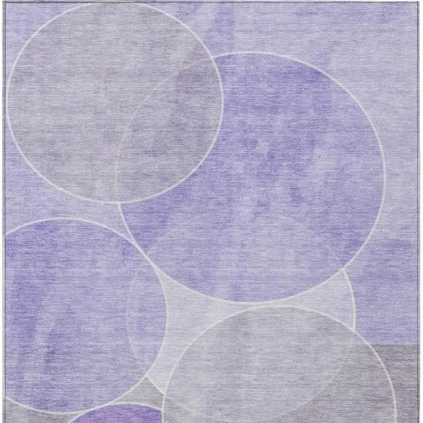 Lavender And Purple Geometric Washable Indoor Outdoor Area Rug Photo 4