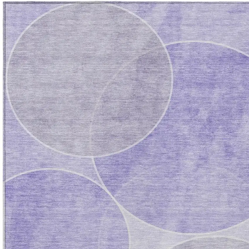 Lavender And Purple Geometric Washable Indoor Outdoor Area Rug Photo 3
