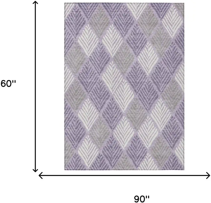 Lavender And Purple Geometric Washable Indoor Outdoor Area Rug Photo 5