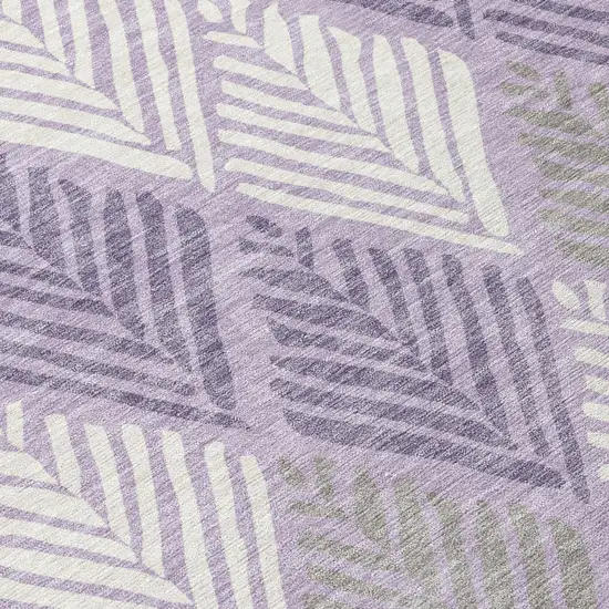 Lavender And Purple Geometric Washable Indoor Outdoor Area Rug Photo 4