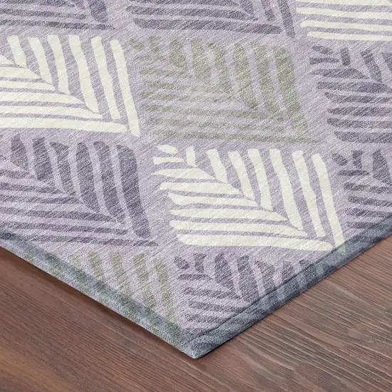 Lavender And Purple Geometric Washable Indoor Outdoor Area Rug Photo 3