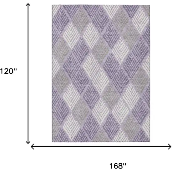 Lavender And Purple Geometric Washable Indoor Outdoor Area Rug Photo 5