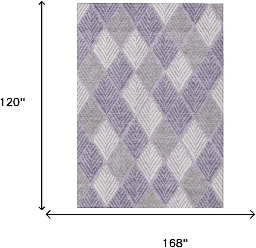 Lavender And Purple Geometric Washable Indoor Outdoor Area Rug Photo 5