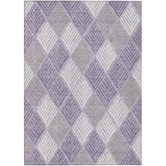 Lavender And Purple Geometric Washable Indoor Outdoor Area Rug Photo 2
