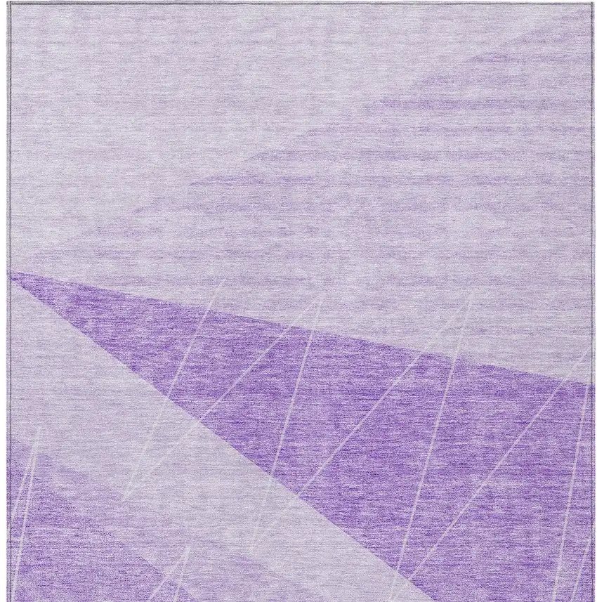 Lavender And Purple Geometric Washable Indoor Outdoor Area Rug Photo 6