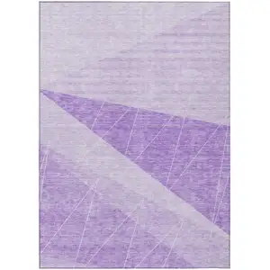 Photo of Lavender And Purple Geometric Washable Indoor Outdoor Area Rug