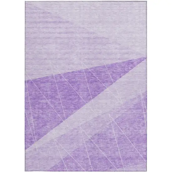 Lavender And Purple Geometric Washable Indoor Outdoor Area Rug Photo 4