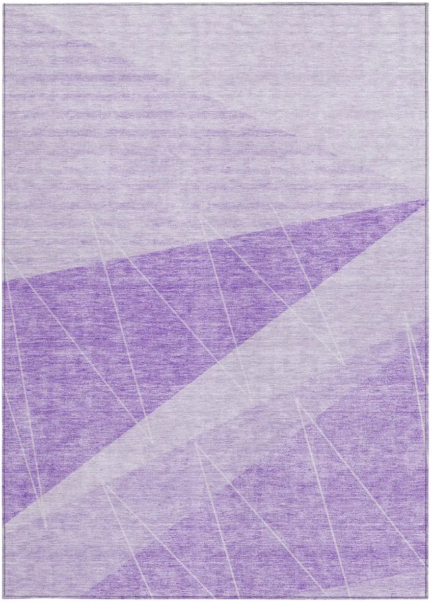 Lavender And Purple Geometric Washable Indoor Outdoor Area Rug Photo 4