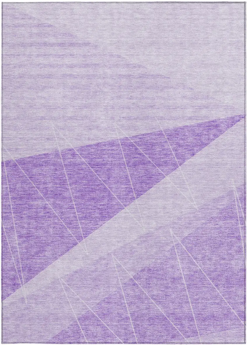 Lavender And Purple Geometric Washable Indoor Outdoor Area Rug Photo 4