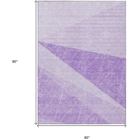 Lavender And Purple Geometric Washable Indoor Outdoor Area Rug Photo 3