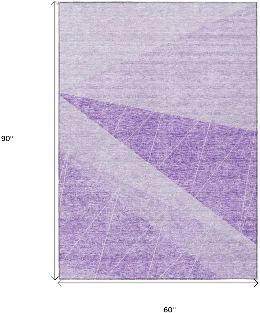 Lavender And Purple Geometric Washable Indoor Outdoor Area Rug Photo 3