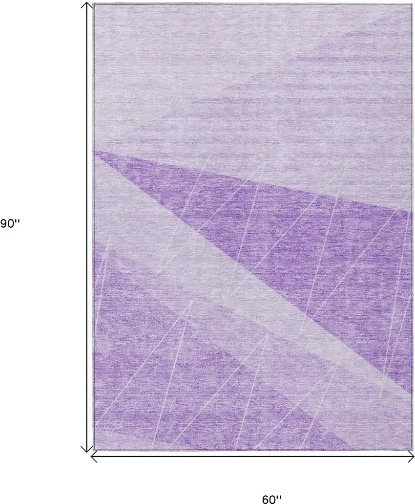 Lavender And Purple Geometric Washable Indoor Outdoor Area Rug Photo 3