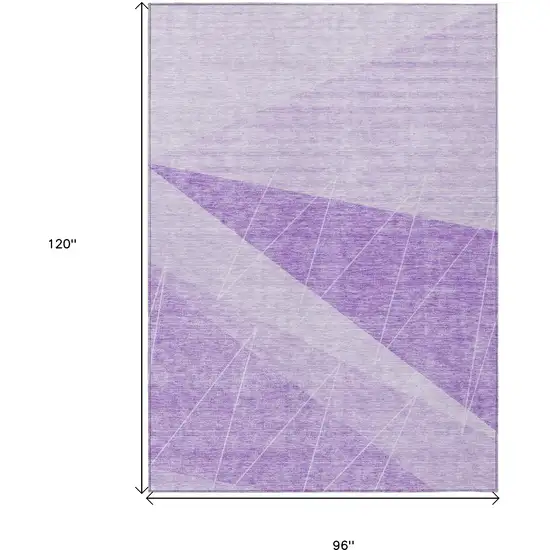 Lavender And Purple Geometric Washable Indoor Outdoor Area Rug Photo 3