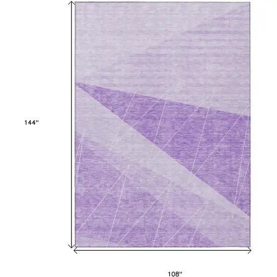 Lavender And Purple Geometric Washable Indoor Outdoor Area Rug Photo 9