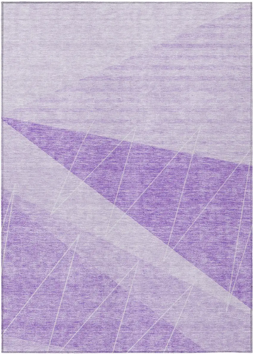 Lavender And Purple Geometric Washable Indoor Outdoor Area Rug Photo 1