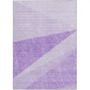 Photo of Lavender And Purple Geometric Washable Indoor Outdoor Area Rug