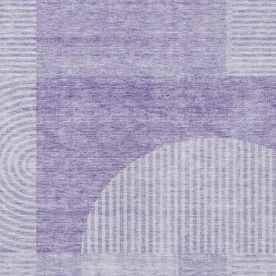 Lavender And Purple Geometric Washable Indoor Outdoor Area Rug Photo 5