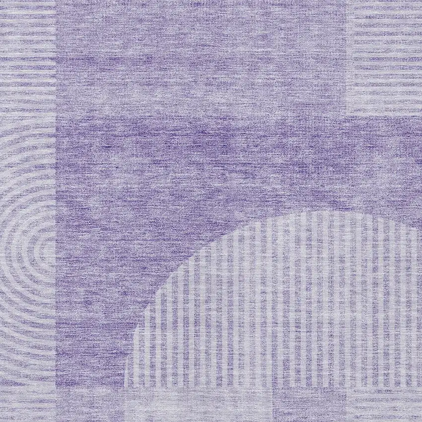 Lavender And Purple Geometric Washable Indoor Outdoor Area Rug Photo 5
