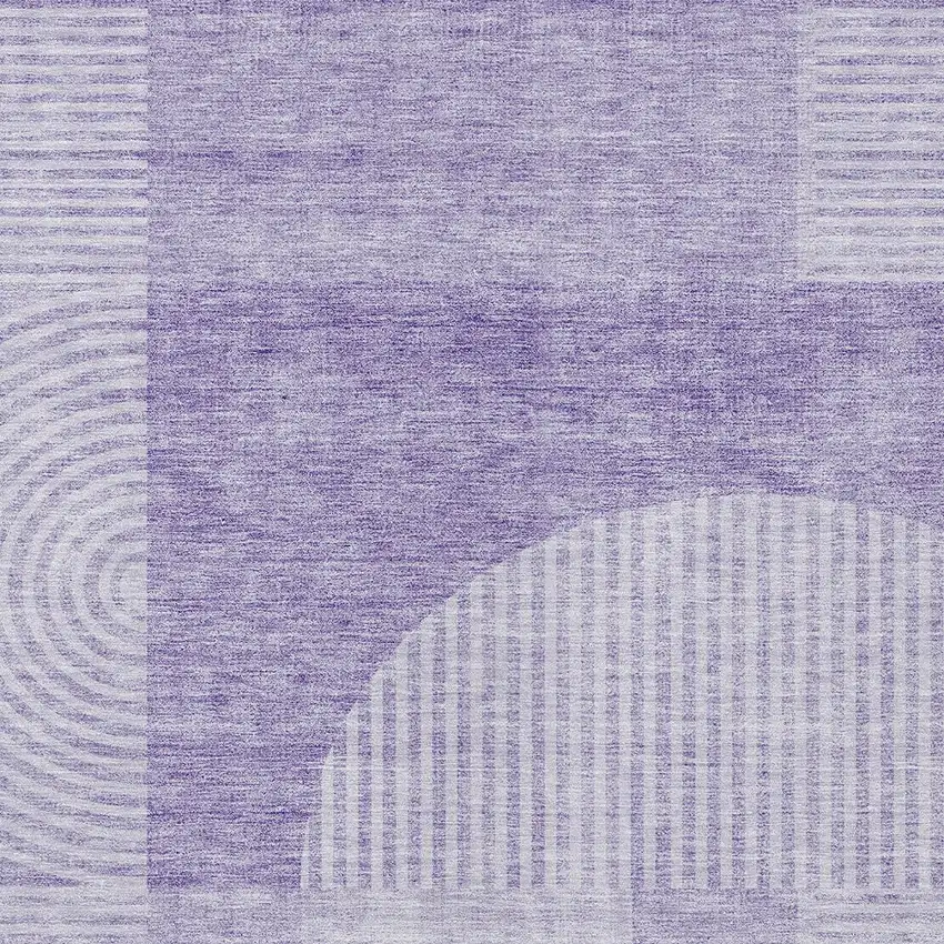 Lavender And Purple Geometric Washable Indoor Outdoor Area Rug Photo 5