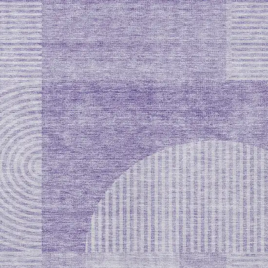 Lavender And Purple Geometric Washable Indoor Outdoor Area Rug Photo 5