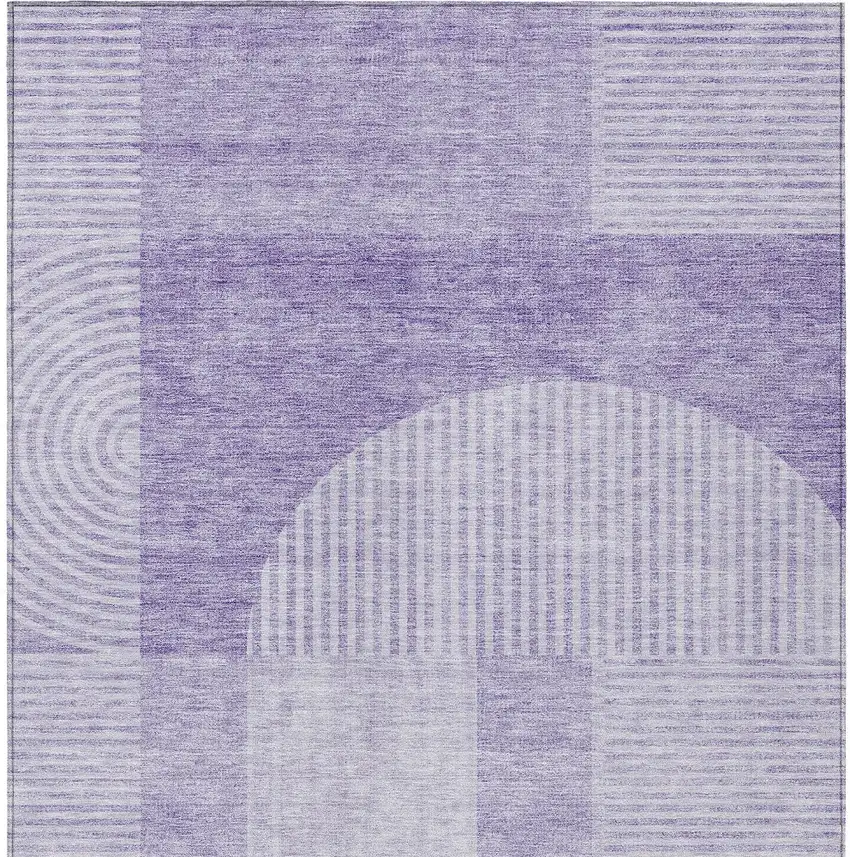 Lavender And Purple Geometric Washable Indoor Outdoor Area Rug Photo 5