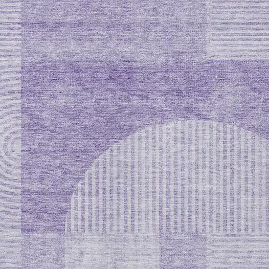 Lavender And Purple Geometric Washable Indoor Outdoor Area Rug Photo 4