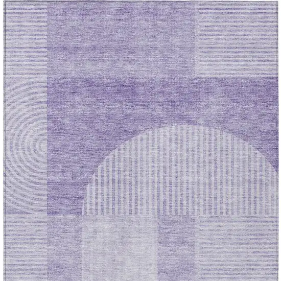 Lavender And Purple Geometric Washable Indoor Outdoor Area Rug Photo 6