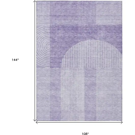 Lavender And Purple Geometric Washable Indoor Outdoor Area Rug Photo 3